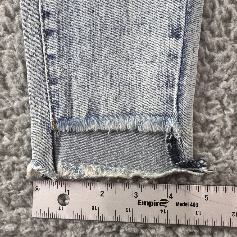 Tractr Mid Rise Indigo Dyed Distressed Raw Hem Medium Blue‎ Jeans Sz 0/25 NWT